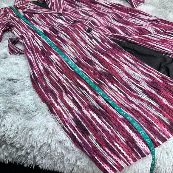 Kathy Ireland | Beautiful Women Duster Coat, Pink Multi - Picture 8 of 10